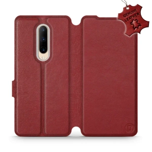 Phone Case OnePlus 7 Pro - Design Dark Red Leather
