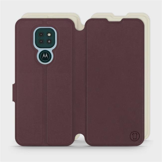 Etui Soft Touch do Motorola Moto G9 Play - wzór Matowy burgund z platyną