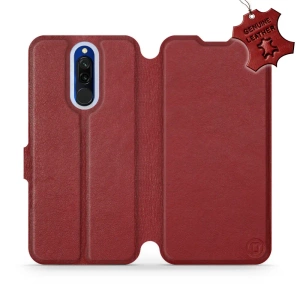 Phone Case Xiaomi Redmi 8 - Design Dark Red Leather