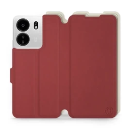 Phone Case Xiaomi POCO C65 - Design Dark Red with Platinum