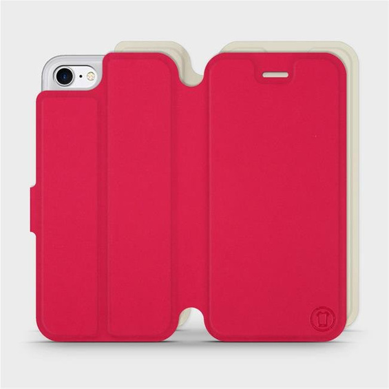 Etui Soft Touch do Apple iPhone 7 - wzór Żywa czerwień z platyną