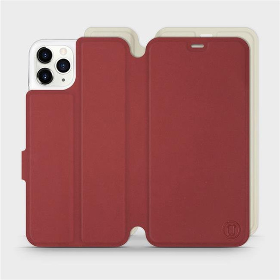 Phone Case Apple iPhone 11 Pro Max - Design Dark Red with Platinum