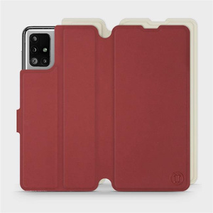 Phone Case Samsung Galaxy M51 - Design Dark Red with Platinum