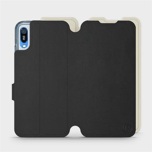 Etui Soft Touch do Huawei Y6 2019 - wzór Satynowa czerń z platyną