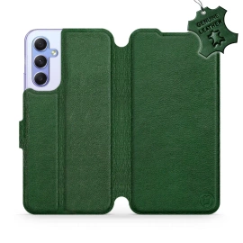 Etui ze skóry naturalnej do Samsung Galaxy A34 5G - wzór Green Leather