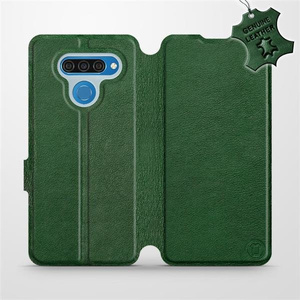 Etui ze skóry naturalnej do LG Q60 - wzór Green Leather