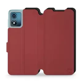 Phone Case Motorola Moto E13 - Design Dark Red with Black