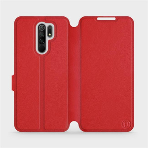 Etui ze skóry naturalnej do Xiaomi Redmi 9 - wzór Red Leather