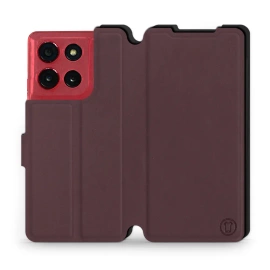 Phone Case Motorola Moto G86 Power 5G - Design Burgundy with Black
