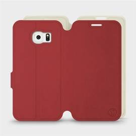 Phone Case Samsung Galaxy S6 Edge - Design Dark Red with Platinum