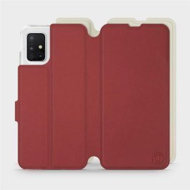 Phone Case Samsung Galaxy A51 5G - Design Dark Red with Platinum