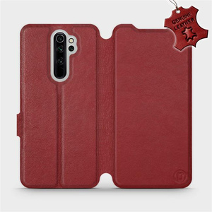 Phone Case Xiaomi Redmi Note 8 Pro - Design Dark Red Leather