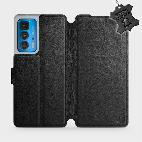 Phone Case Motorola Edge 20 Pro - Design Black Leather