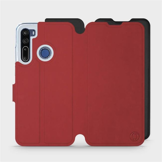 Phone Case HTC Desire 20 Pro - Design Dark Red with Black