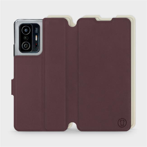 Phone Case Xiaomi 11T Pro - Design Burgundy with Platinum