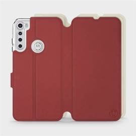Phone Case Motorola One Fusion Plus - Design Dark Red with Platinum