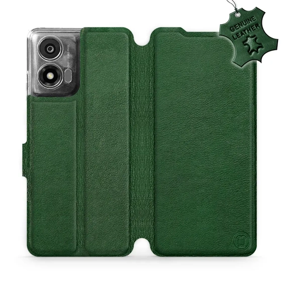 Phone Case Motorola Moto E14 - Design Green Leather
