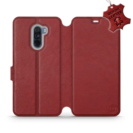 Phone Case Xiaomi Pocophone F1 - Design Dark Red Leather