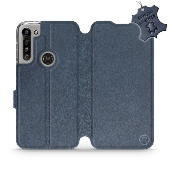 Phone Case Motorola Moto G8 Power - Design Blue Leather