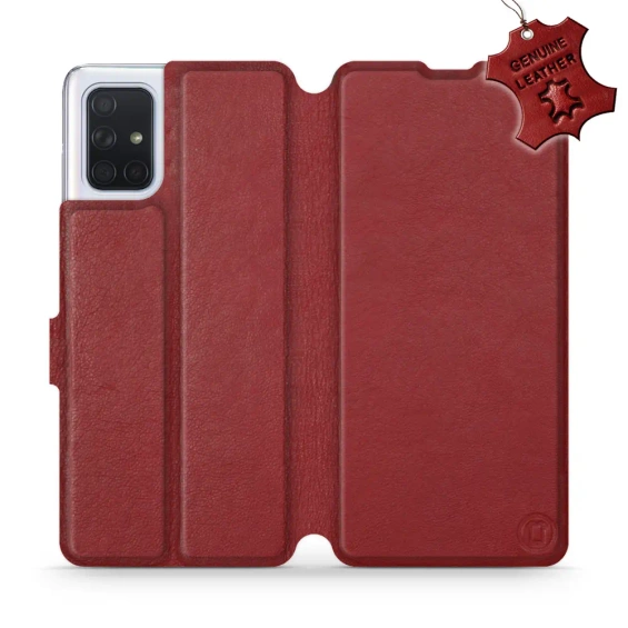 Phone Case Samsung Galaxy A71 - Design Dark Red Leather