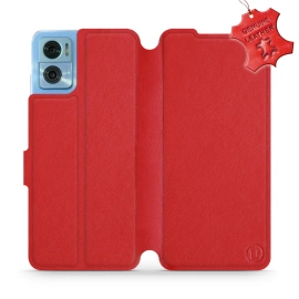 Phone Case Motorola Moto E22 - Design Red Leather