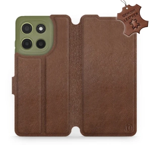 Phone Case Motorola Moto G15 - Design Brown Leather