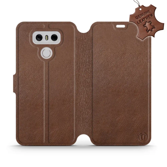 Etui ze skóry naturalnej do LG G6 - wzór Brown Leather