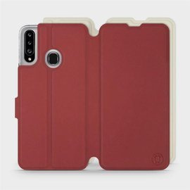 Etui Soft Touch do Samsung Galaxy A20S - wzór Zachodząca czerwień z platyną