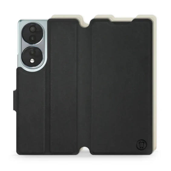 Etui Soft Touch do Huawei Honor 70 - wzór Satynowa czerń z platyną