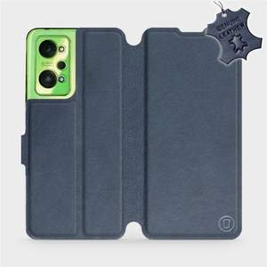 Etui ze skóry naturalnej do Realme GT Neo 2 - wzór Blue Leather