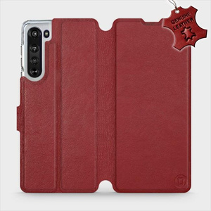 Phone Case Motorola Edge - Design Dark Red Leather