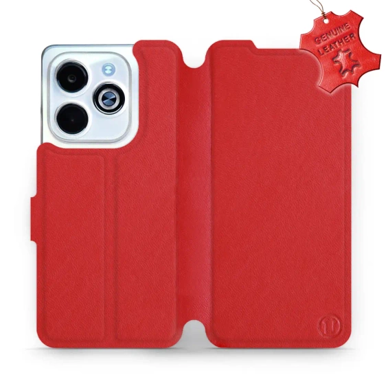 Phone Case Infinix HOT 40i - Design Red Leather