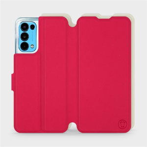 Etui Soft Touch do OPPO RENO 5 5G - wzór Żywa czerwień z platyną