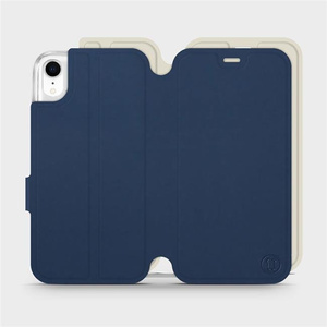 Etui Soft Touch do Apple iPhone XR - wzór Głęboki granat z platyną