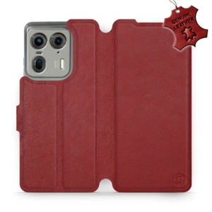 Phone Case Motorola Edge 50 Ultra - Design Dark Red Leather