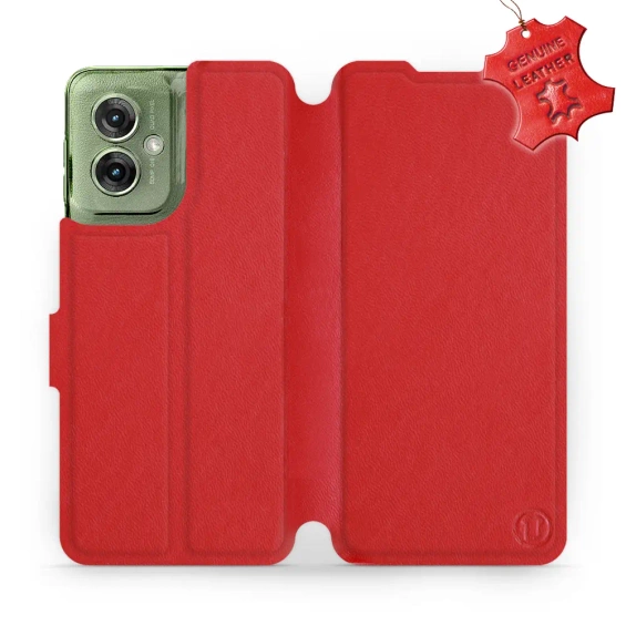 Phone Case Motorola Moto G55 5G - Design Red Leather