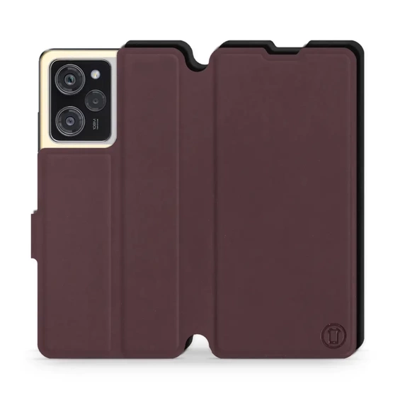 Phone Case Xiaomi Poco X5 Pro 5G - Design Burgundy with Black