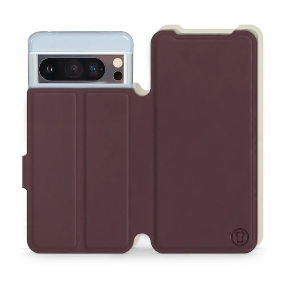 Phone Case Google Pixel 8 Pro - Design Burgundy with Platinum