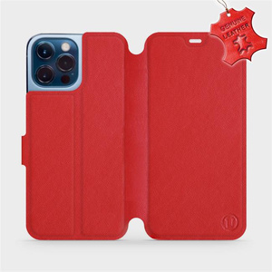 Etui ze skóry naturalnej do Apple iPhone 13 Pro Max - wzór Red Leather