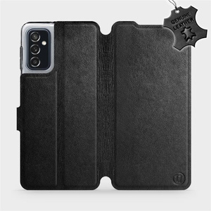 Etui ze skóry naturalnej do Samsung Galaxy M52 5G - wzór Black Leather