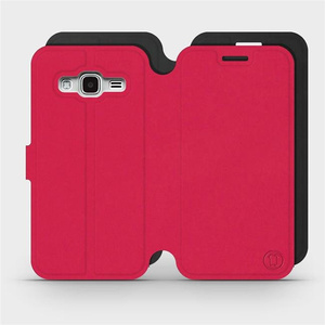 Hülle für Samsung Galaxy J3 2016 - Farbe Rot mit Schwarz