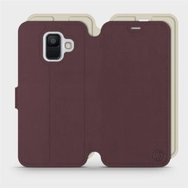 Phone Case Samsung Galaxy A6 2018 - Design Burgundy with Platinum