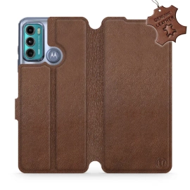 Phone Case Motorola Moto G60 - Design Brown Leather