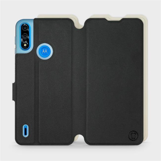 Phone Case Motorola Moto E7i Power - Design Black with Platinum