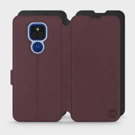 Etui Soft Touch do Motorola Moto E7 Plus - wzór Matowy burgund z czernią