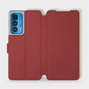 Phone Case Motorola Edge 20 Pro - Design Dark Red with Platinum