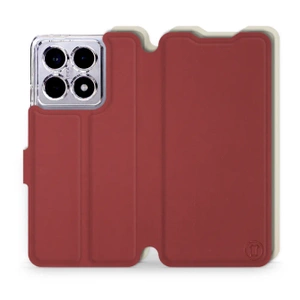 Hülle für Xiaomi 14T Pro - Farbe Dunkelrot mit Platin