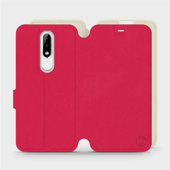 Hülle für Nokia 5.1 Plus - Farbe Rot mit Platin