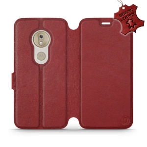 Phone Case Motorola Moto G7 Play - Design Dark Red Leather