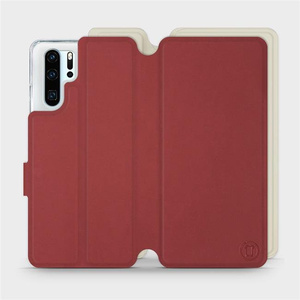 Phone Case Huawei P30 Pro - Design Dark Red with Platinum